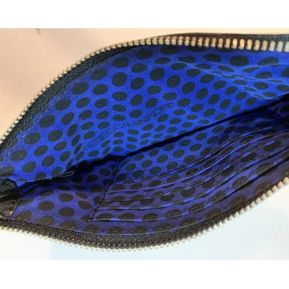 REBECCA MINKOFF Black Leather "Benjamins" Zippered Pouch Wallet - Picture 6 of 6